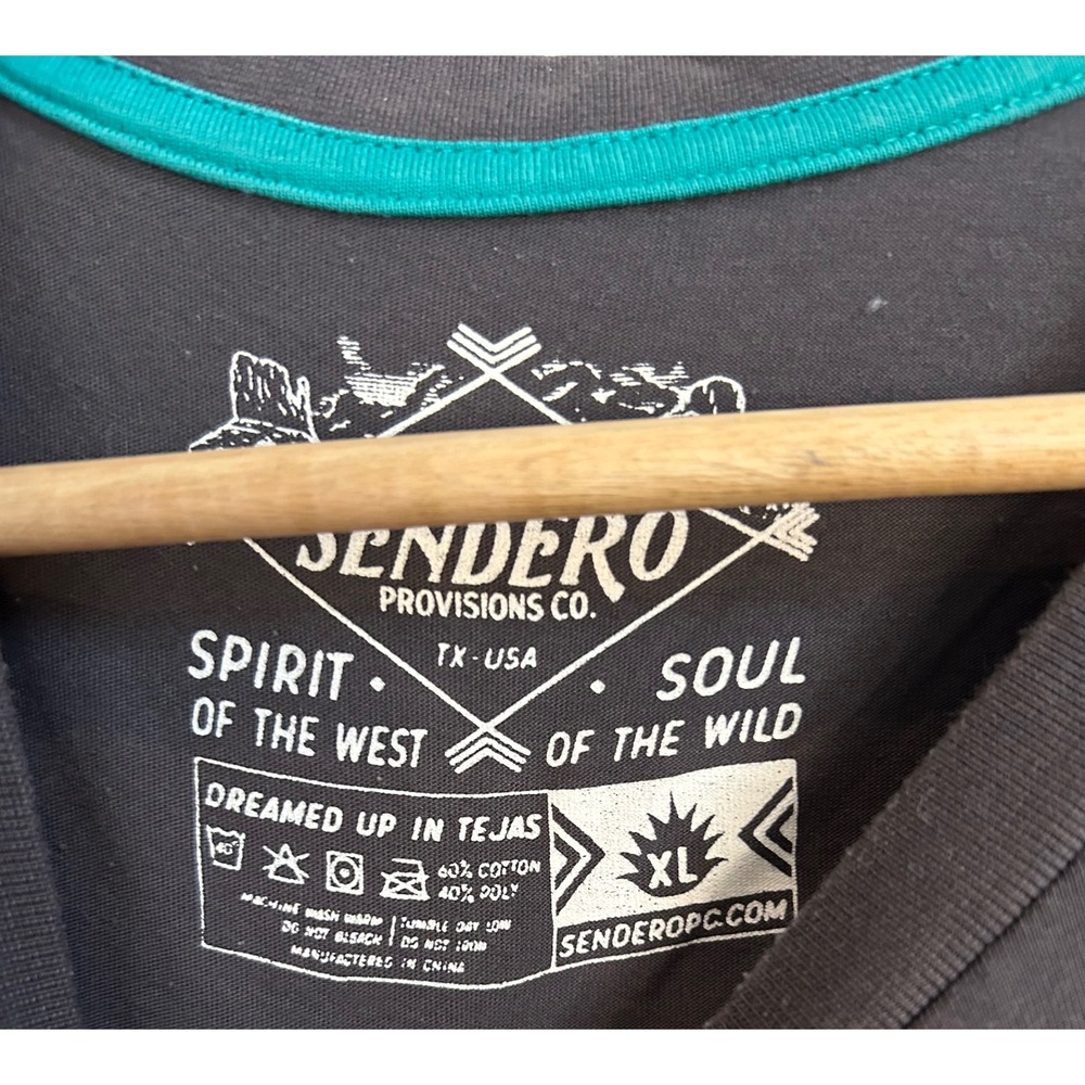 Sendero Provisions Co Mens Cosmic Cowboy Graphic T-Shirt XL Charcoal Grey Texas - Picture 2 of 3